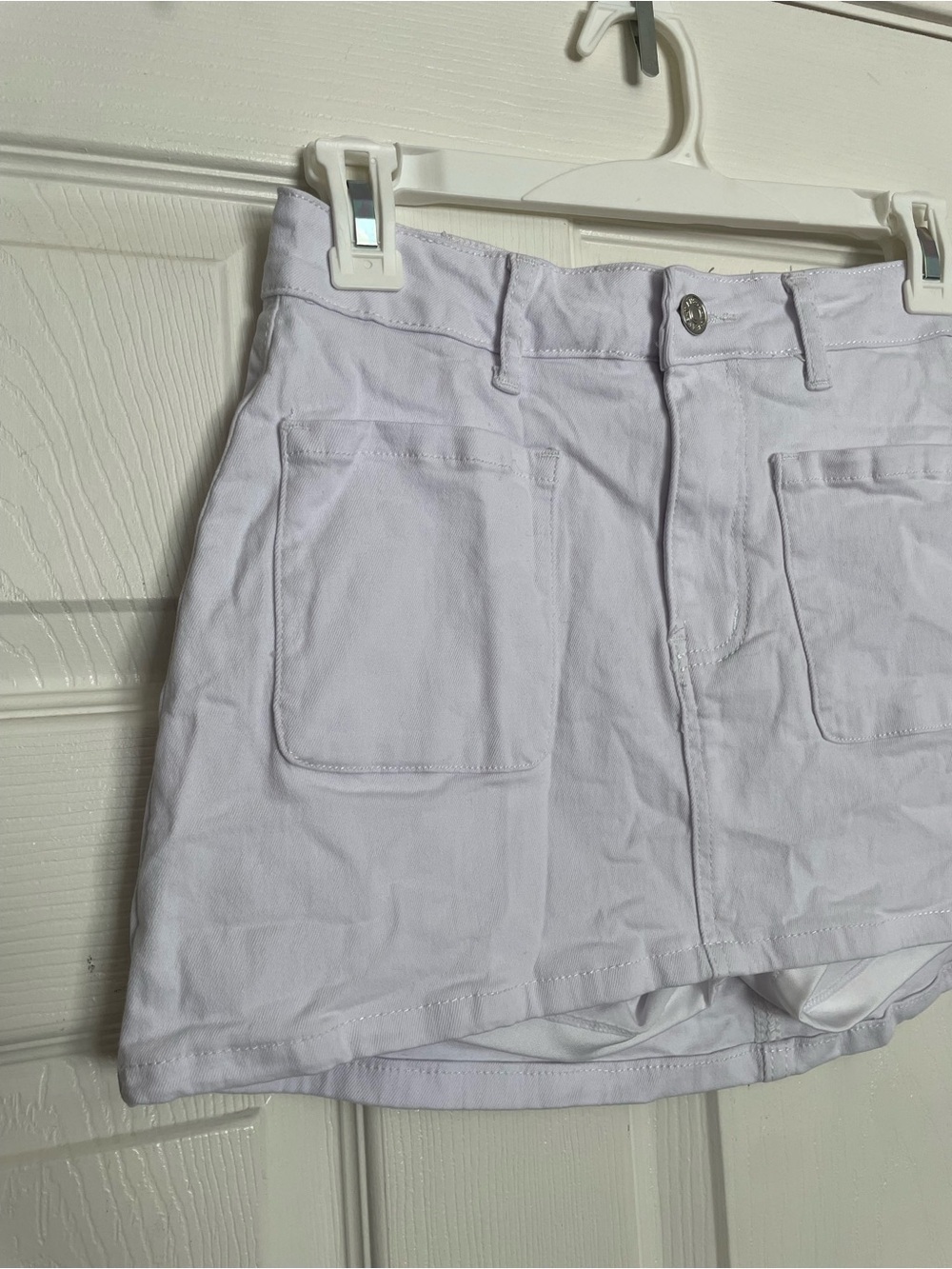 Eddoyee Size Small White High-Rise Women's Mini skort with Front Pockets - Picture 2 of 7